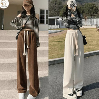 Quần ống rộng nữ nỉ nhung tăm dày dặn cạp co giãn, dáng thụng, giữ nhiệt tốt ống suông dáng dài basic Hàn Quốc