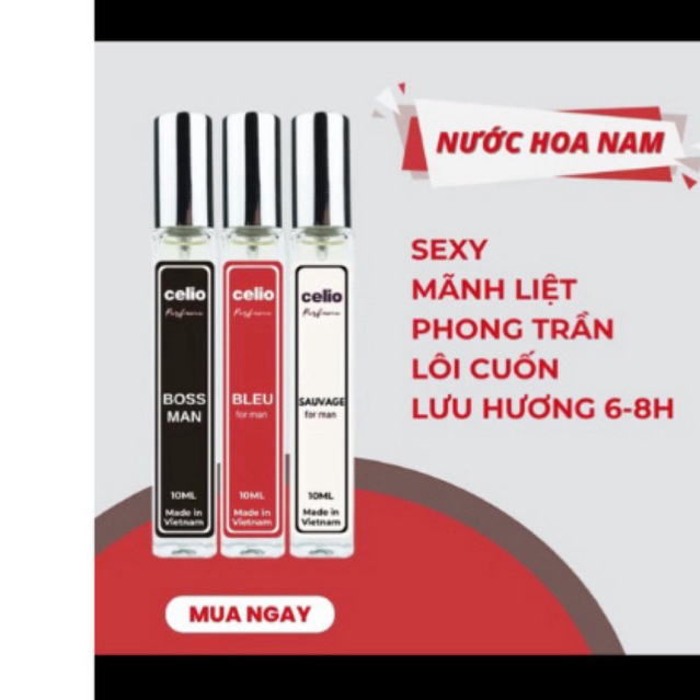 Tinh dầu nước hoa nam celio Nước hoa nam Phóng Khoáng Và Đầy cuốn hút  dung tích 10ml cosmetic xịt thơm perfume