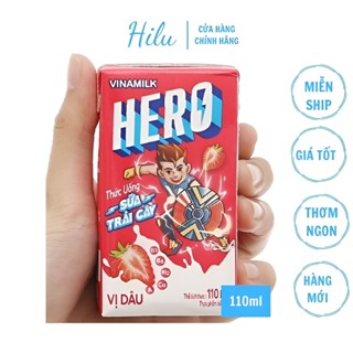 Lốc 4 hộp thức uống sữa trái cây đủ vị Vinamilk Hero 110ml