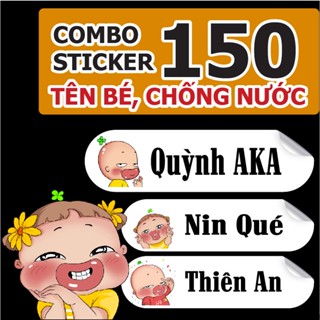 150 Sticker tên bé, mẫu quỳnh aka, hài hước,meme, nhãn vở in tên theo yêu cầu, dán đồ dùng học tập