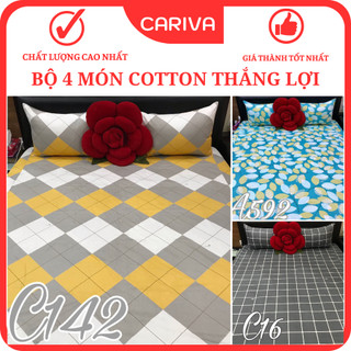 Bộ ga giường cotton, bộ chăn ga gối đệm, drap nệm thắng lợi đủ kích thước