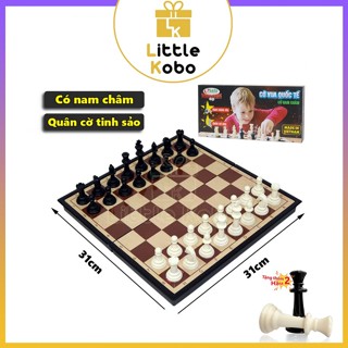 [Tặng 2 Hậu] Bộ Cờ Vua Nâu Gỗ Size Lớn Có Nam Châm Đồ Chơi Trí Tuệ Thể Thao Boardgame Cờ Quốc Tế