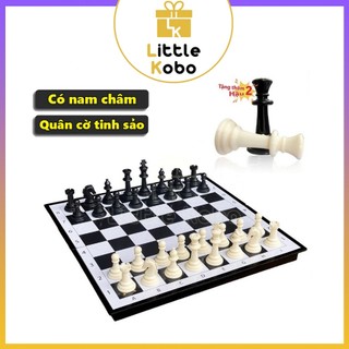   Tặng 2 Hậu  Bộ Cờ Vua Trắng Đen Size Lớn Nam Châm Đồ Chơi Trí Tuệ Thể Thao Boardgame Cờ Quốc Tế 