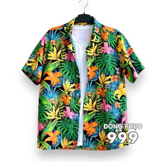 [16 MÀU] Áo sơ mi Đồng Phục Nhóm, Áo Sơ Mi Đi Biển, Sơ Mi Đôi, Áo Hoa Lá