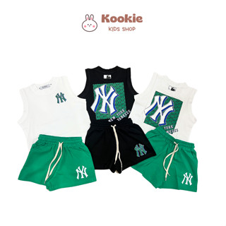 Set quần áo thun ba lỗ MLB NY phối màu cho bé chất cotton co dãn thoáng mát COOKY KIDS
