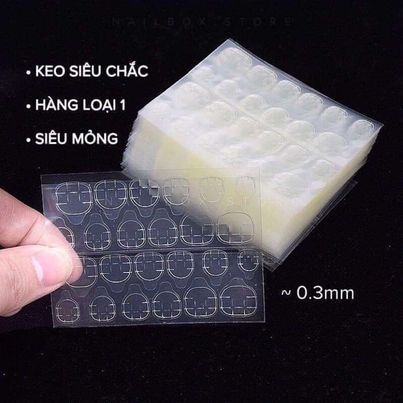 Tấm keo dán móng tay và móng chân silicone hai mặt trong suốt, Dán móng tay giả