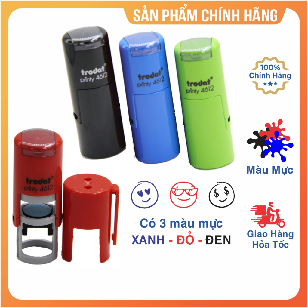 Khắc con dấu tích điểm tròn 1.2cm hiệu Trodat - Khắc con dấu khen tặng, sticker logo theo yêu cầu