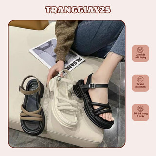 Sandal nữ quai tròn đế dày cao êm chân hàng Quảng Châu fullbox S4