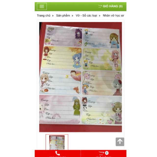 50 Nhãn vở có decan bóc dán