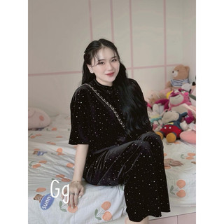 Set Bộ Nhung Đính Đá