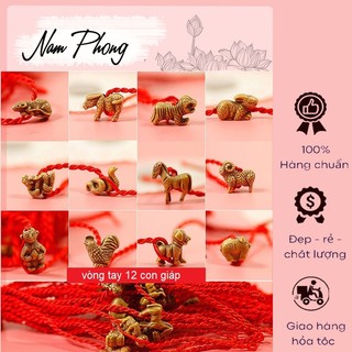 Vòng chỉ đỏ may mắn mix 12 con giáp - may mắn tài lộc bình an