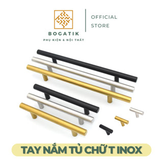 Tay nắm cửa tủ ngăn kéo tay nắm tủ bếp chất liệu thép không gỉ INOX ba màu: đen, bạc, vàng hiện đại