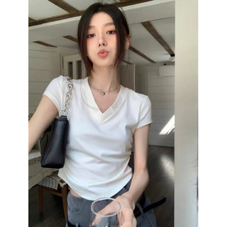 Áo Croptop Cổ Chữ V Nhún Eo Nữ Form Ôm Body Basic Thời Trang CR03 CinZy SG
