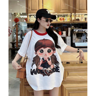 [Rẻ Vô Địch] Áo phông nữ chất Cotton Khô 3158 form rộng giấu quần - Cô Gái Ngậm Kẹo Mút