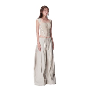 Quần Ống Rộng Nút Gài Beige BunnyHill SSLC24