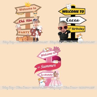 Cây Welcome Sinh Nhật In Tên Tuổi Và ChiBi Của Bé Cao 40cm
