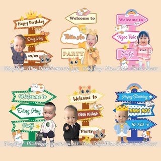 Cây Welcome Sinh Nhật In Tên Tuổi Và ChiBi Cao 40cm