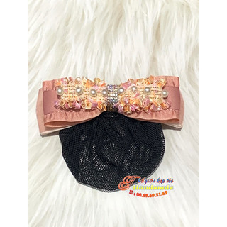 Kẹp búi lưới handmade đính dây tua rua xinh xắn K92-M1