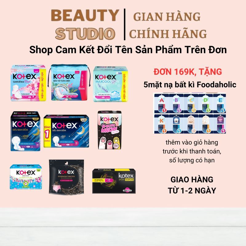 Băng Vệ Sinh Kotex Gói Siêu Tiết Kiệm 20 Miếng/ 12 Miếng/ 8 Miếng