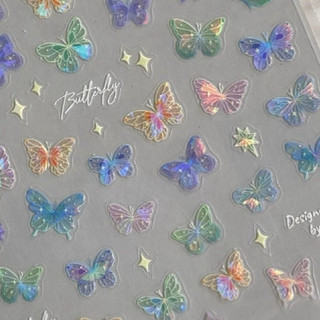 Hình Dán Móng Sticker Bướm Hologram Lấp Lánh Xinh Xắn
