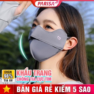 Khẩu Trang Vải Lạnh Nam Nữ Có Gọng Vòm Chống Lem Son Logo UV Heart+ Chống Nắng Nám P2505