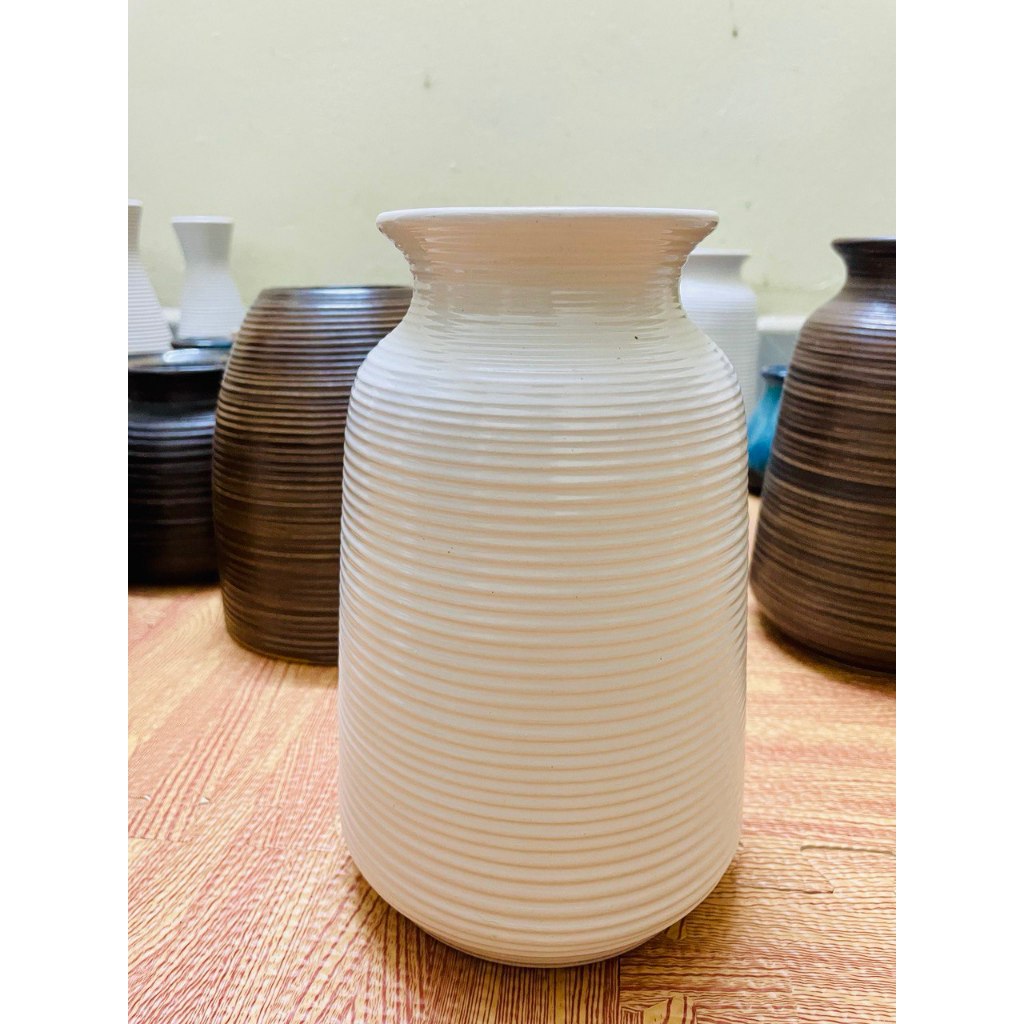 Bình hoa dáng VAI VUÔNG, Gốm - Sứ Bát Tràng cao 15 - 20 - 24 cm, Nhiều màu