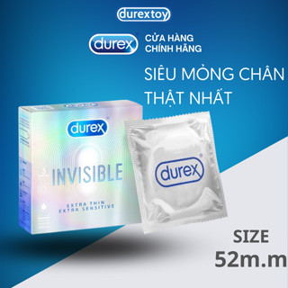 Hộp 3 Cái Bao Cao Su Siêu Mỏng Durex Invisible Nhiều Chất Bôi Trơn Chính Hãng  - Durextoy