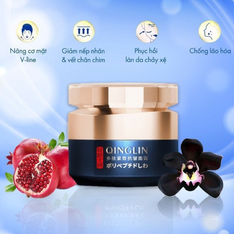 Kem xoá nếp nhăn trẻ hoá da Qinglin, Kem xoá nhăn mờ nám tàn nhang chống chảy xệ, bổ sung collagen Qinglin Nhật Bản