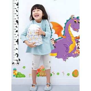 Decal dán tường thước đo chiều cao trẻ em bé hình con vật