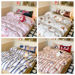 Bộ chăn ga gối cotton cute animal, bộ chăn ga gối set 4 món