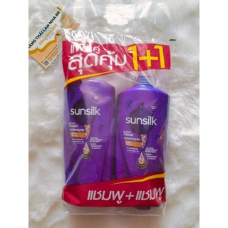 Túi 2 chai dầu gội sunsilk tím 350ml thái lan