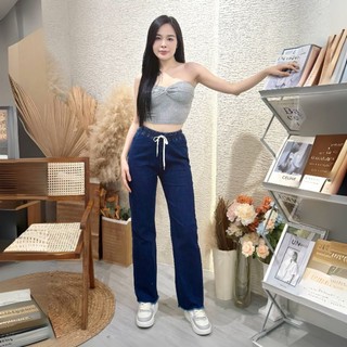 Quần dài ống xuông jean thun co dãn dày đẹp lai sù