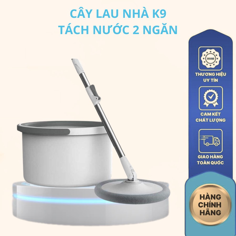 Bộ Chổi Lau Nhà K9 Thông Minh Tự Vắt Khô 360 Độ Dễ Dàng Vắt Khô