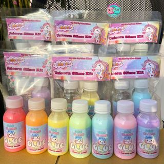 Bộ kit làm slime unicorn cầu vồng màu pastel - kit làm slime cơ bản đủ màu