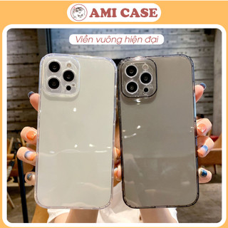 Ốp Lưng Iphone Silicon Trong Suốt viền vuông bảo vệ Camera cho IP 6 6s 7 8 Plus SE X XS XS Max 11 12 13 14 Plus Pro Max