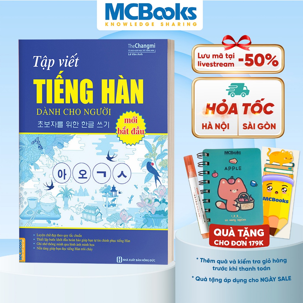 Sách - Tập Viết Tiếng Hàn Dành Cho Người Mới Bắt Đầu - MCBooks | BigBuy360 - bigbuy360.vn