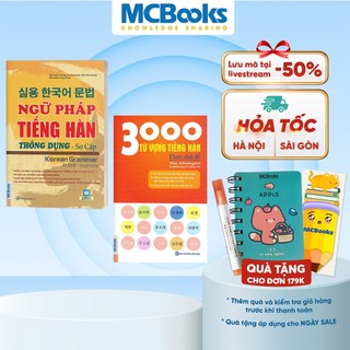 Sách - Combo Ngữ pháp tiếng Hàn thông dụng (Sơ cấp) và 3000 Từ vựng tiếng Hàn theo chủ đề - Kèm App Học Online