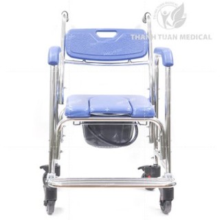 Ghế tắm có bô vệ sinh đa chức năng cao cấp Lucass X12 - Có đệm, Bánh xe, Chỗ gác chân...