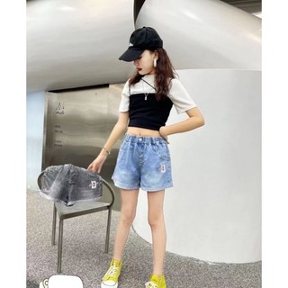 Quần short jeans bé gái , quần bò đùi bé gái sz 20_45kg hoạ tiết thêu.