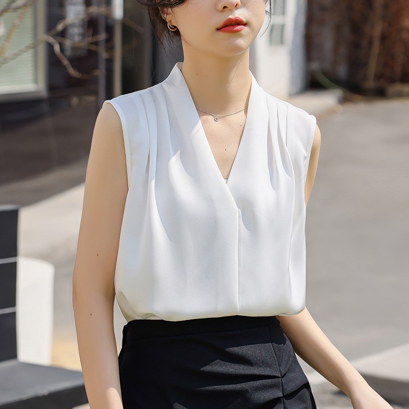 Áo Trung Niên Nữ U30 U40 U50 Cổ Chéo Tay Hến Kiểu Dáng Sơ Mi_ Áo Cho Mẹ