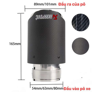 CHỤP PÔ AKRAPOVIC CACBON BÓNG