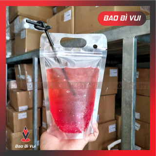 [1 kg] Túi zip trà chanh trong suốt có quai xách - BAO BÌ VUI