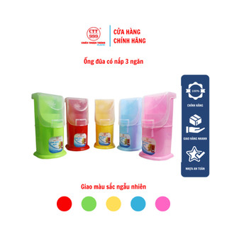 Combo 2 Ống đũa có nắp 3 ngăn Chấn Thuận Thành đựng đũa muỗng, tăm, có móc treo tường (OĐN20-2) giao màu ngẫu nhiên