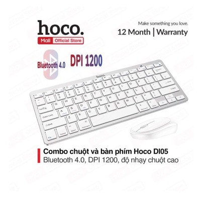 Bộ bàn phím và chuột cao cấp Hoco DI05 không dây, thiết kế sang trọng, tương thích nhiều thiết bị