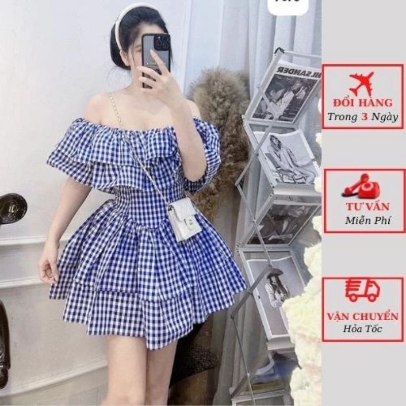 đầm caro .