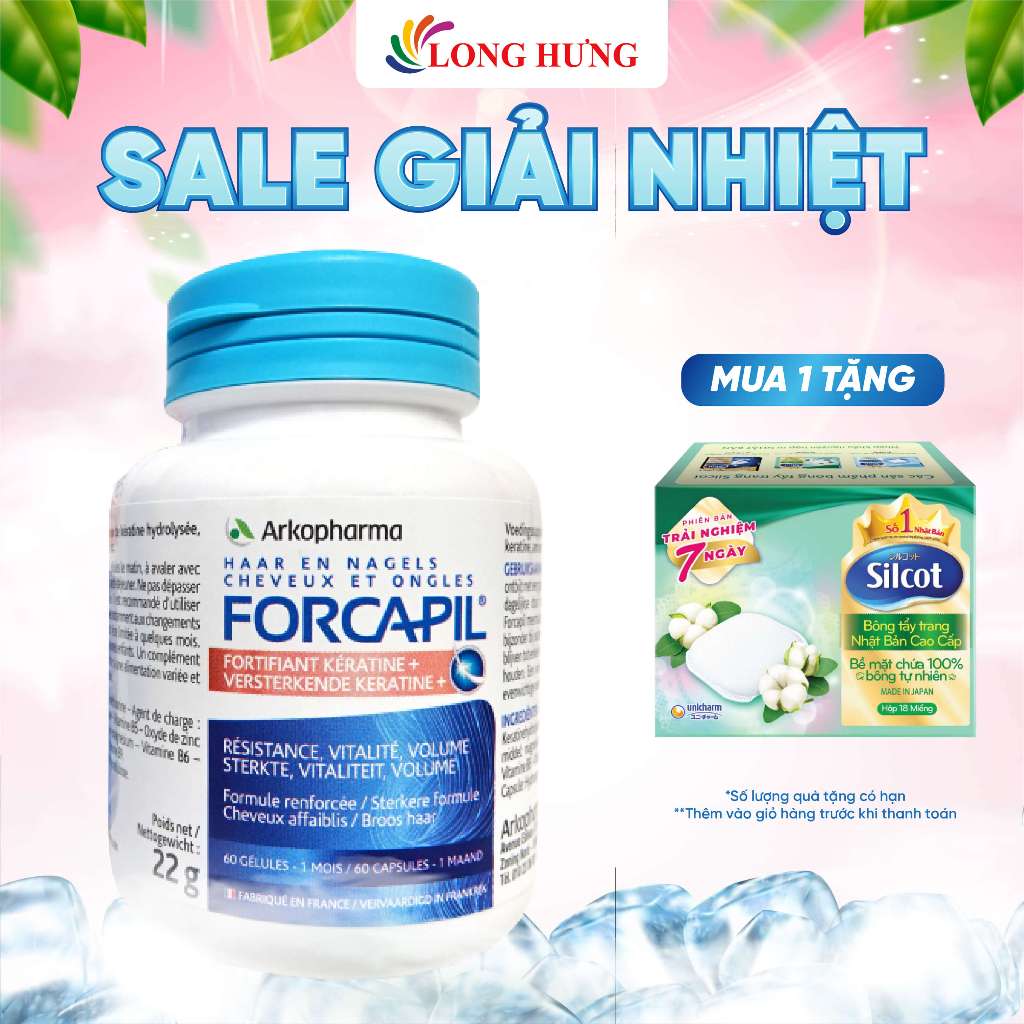 Viên uống Arkopharma Forcapil Fortifiant hỗ trợ tóc, móng chắc khỏe (60 viên)