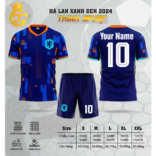 Áo Bóng Đá, Áo Đá Banh Vải Thun Lạnh Hà Lan Xanh 2024 In Sẵn Tên Số Theo Yêu Cầu