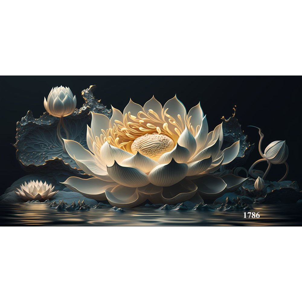 [Tặng Đồ Dán+Sticker] TRanh 3d dán bể cá cảnh hình hoa sen đẹp mắt