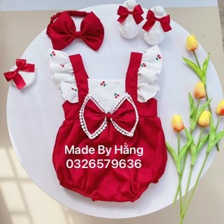 Body bé gái, body sơ sinh, set canh tiên đỏ Hằng Kids