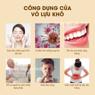 Vỏ lựu khô 1kg, thạch lựu bì, thơm, sạch, hỗ trợ kháng khuẩn, tốt cho tiêu hóa - Lãn ông